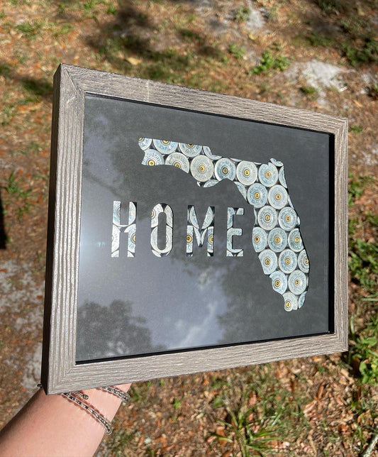 Home with Florida Outline Shotgun Shell Frame