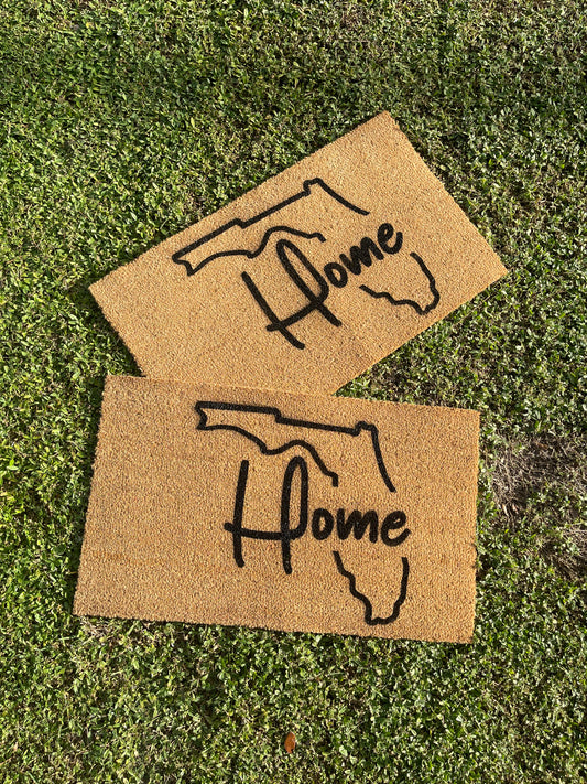 Home With FL Outline Welcome Mat