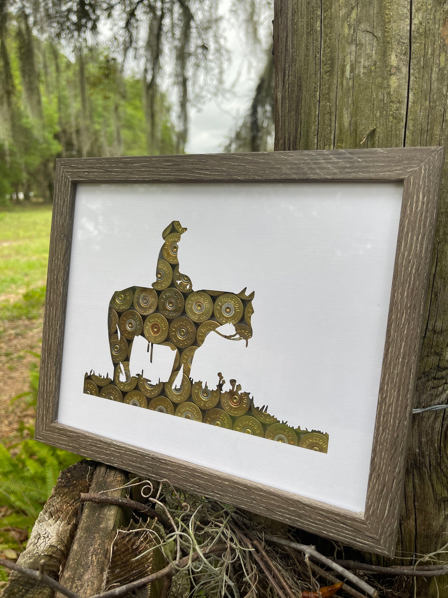 Cowboy On A Horse Shotgun Shell Frame